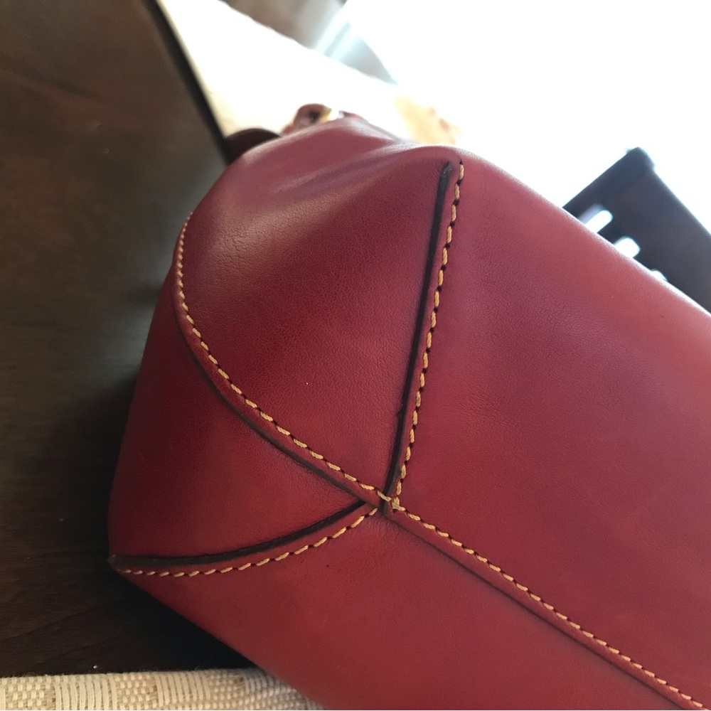 Dooney & Bourke Red Leather Hobo Shoulder Bag - Picture 7 of 11